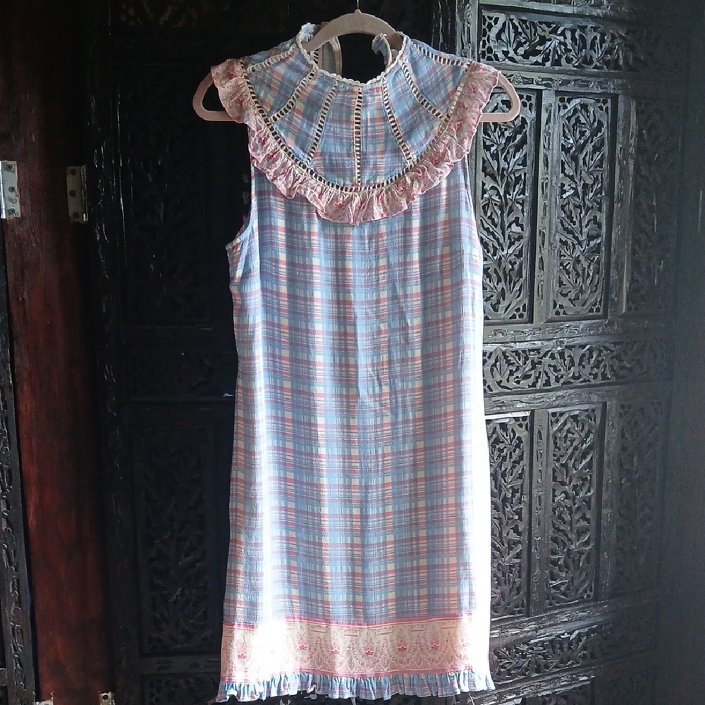 Anthropologie Pastel Plaid Midi Dress